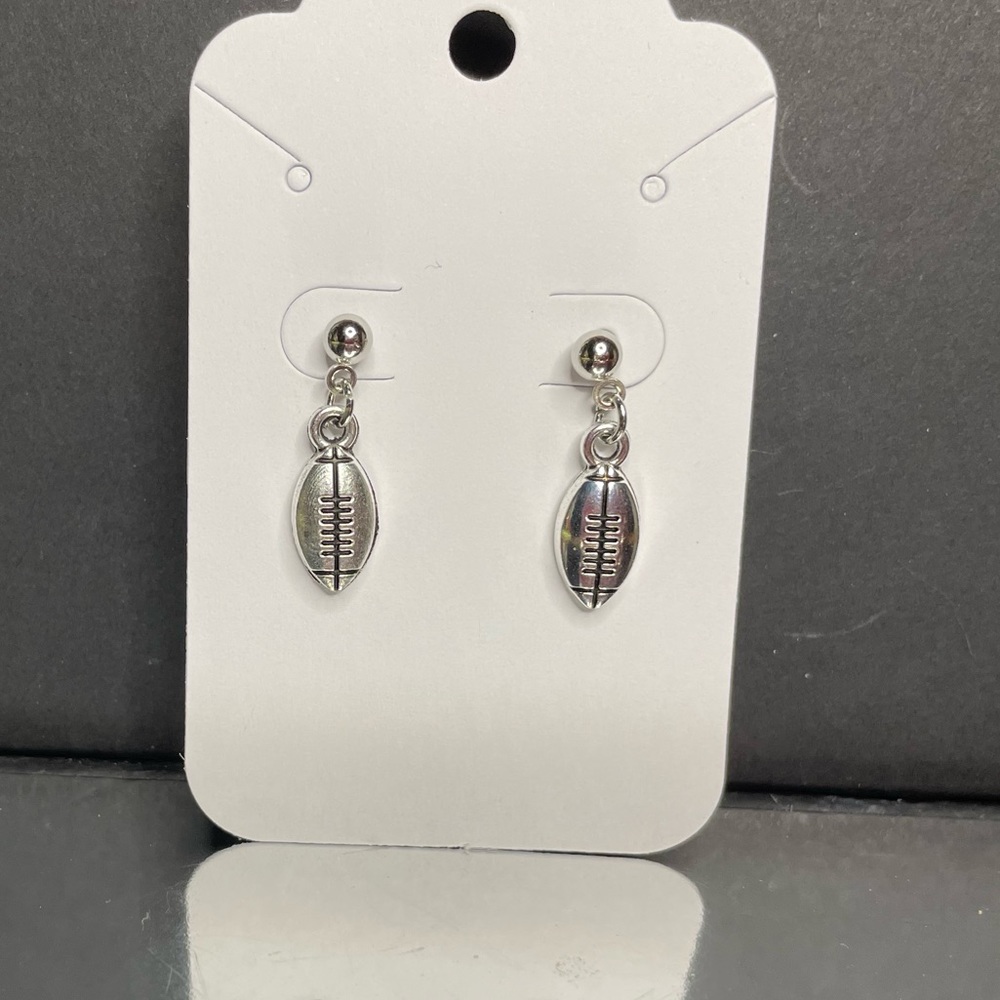 Handmade Football 10mm Stud Earringd